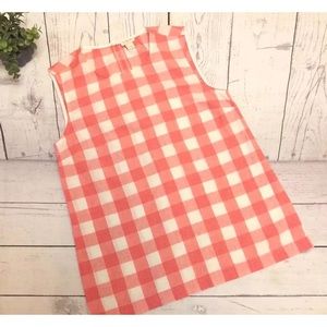 J.Crew Cotton/Linen Plaid Tank Size 0